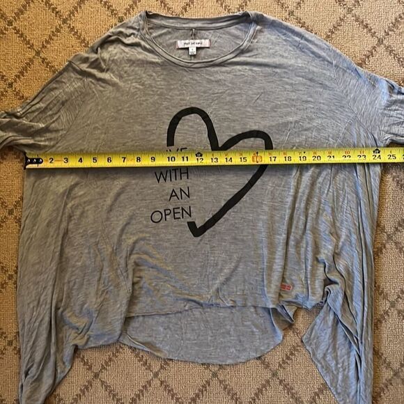 peace love world white flowy boho top “I Believe” NWOT S - Picture 6 of 12